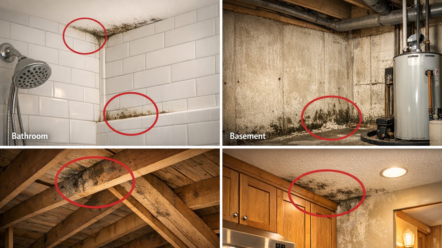 Room by room mold guide