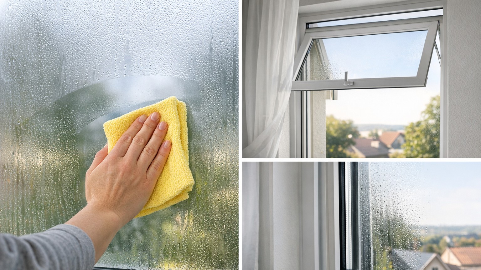 Window condensation and moisture droplets