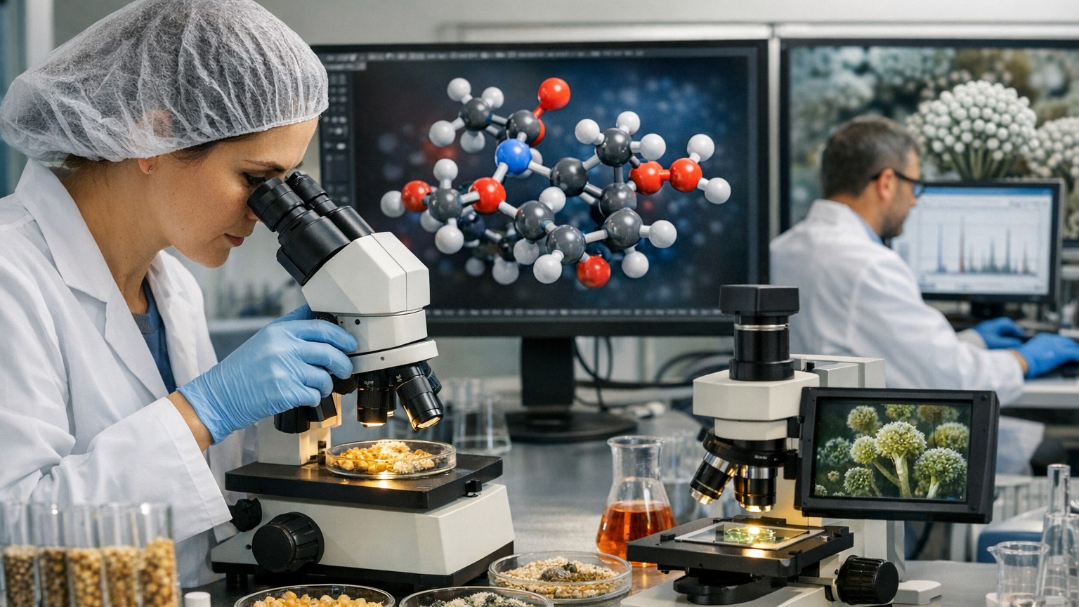 Microscopic view of mold representing mycotoxin discussion